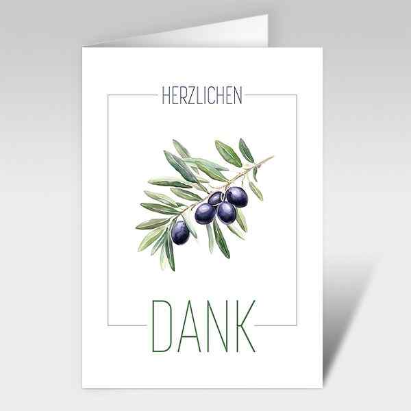 Dankeskarten Olivenzweig 