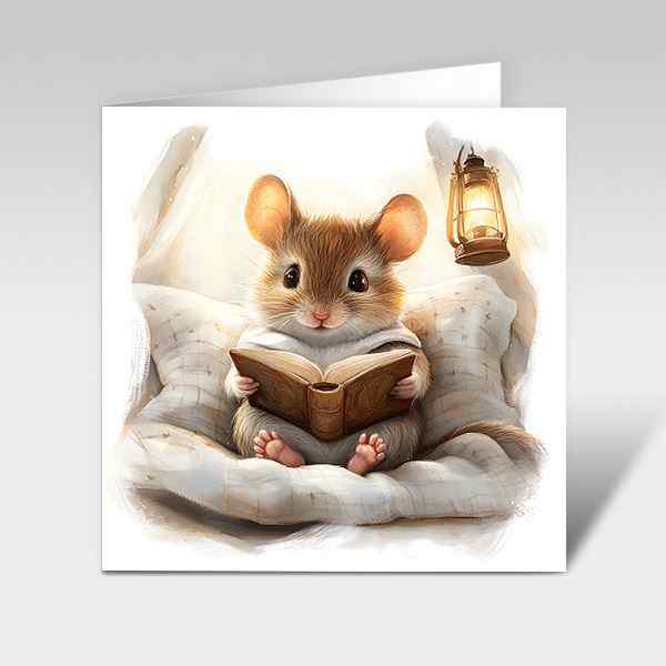 Glückwunschkarte schönes Träumen mit Maus 