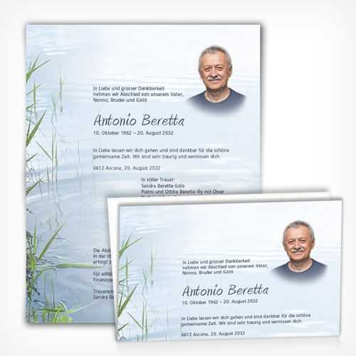 Trauerkarte/Leidzirkular Schilf