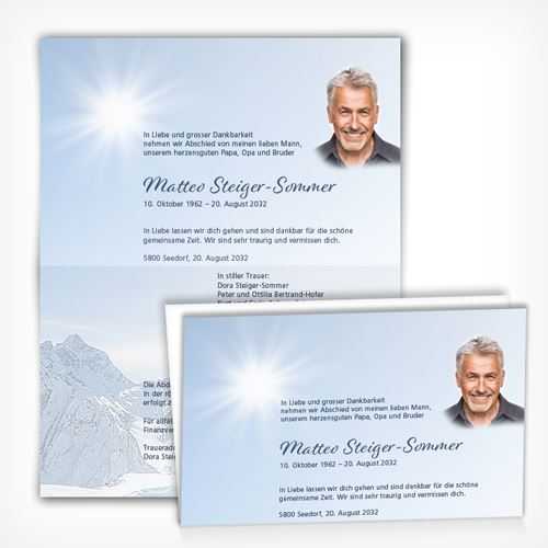 Trauerkarte/Leidzirkular Schneeberge