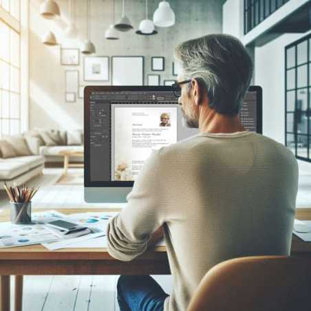 Layout-Service Leidzirkulare mit Portraitfoto