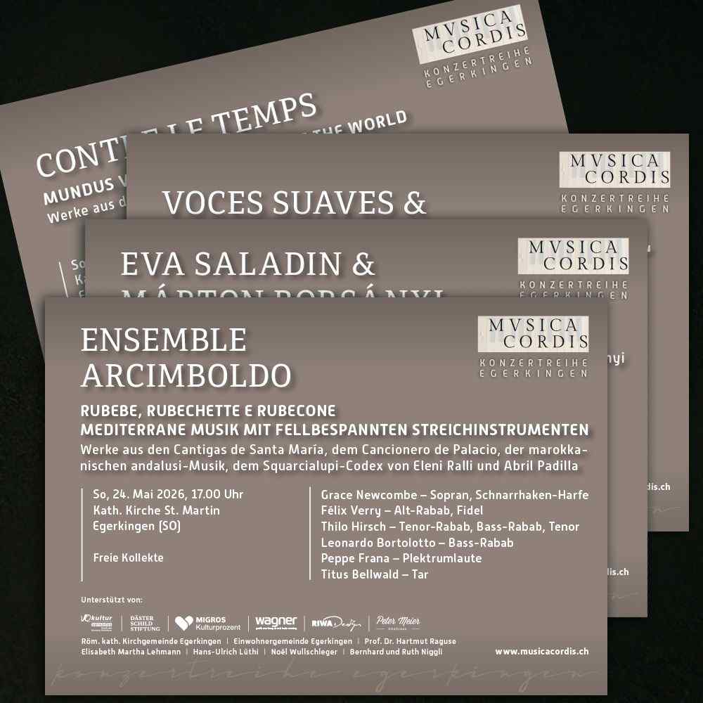Flyer-Serie für Musica Cordis, Konzertreihe Egerkingen