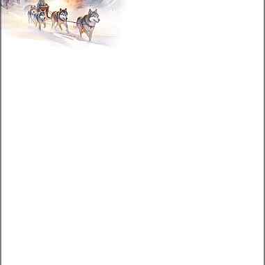 Weihnachtsbriefpapier "Husky Schlittenfahrt"