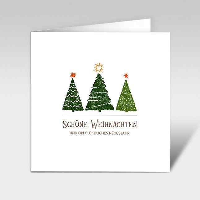 Weihnachtskarte "drei Tannen"