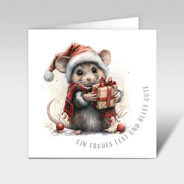 Weihnachtskarte Süsse Maus 02 